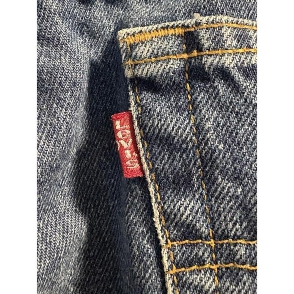 Levi's 505 Men's Regular Fit Jeans Medium Wash Straight Leg Distressed 33x30 - Picture 4 of 7